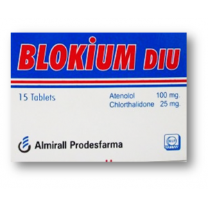BLOKIUM DIU ( Atenolol 100 mg / Chlorthalidone 25 mg ) 15 tablets